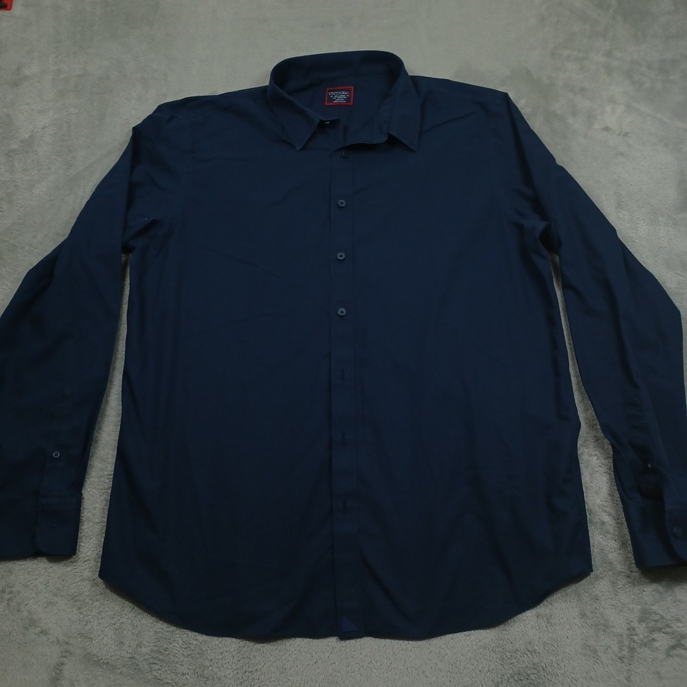 Untuckit Shirt Mens XXL Blue Button Up Preppy Long Sleeve Cotton
